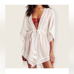 Abercrombie white lace beach coverup